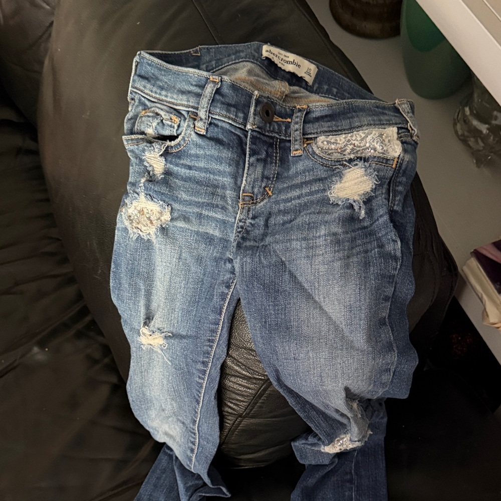 Distressed Blue Jeans